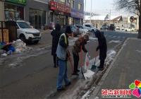 延青社区联合驻街单位开展清雪除冰志愿服务活动